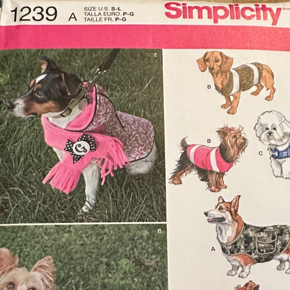New Simplicity Patterns Dog Coat Pattern uncut factory folded, make it your own!